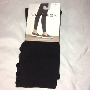 NWT, via spiga button leggings